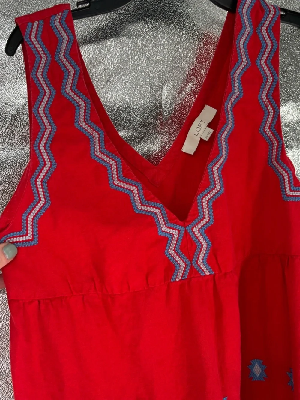 Loft Linen Blend Boho Tiered Dress